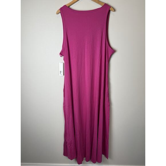 NWT Soft Surroundings Santiago Maxi Dress Fuchsia Pink Pockets Minimalist 1X XL - Picture 6 of 6